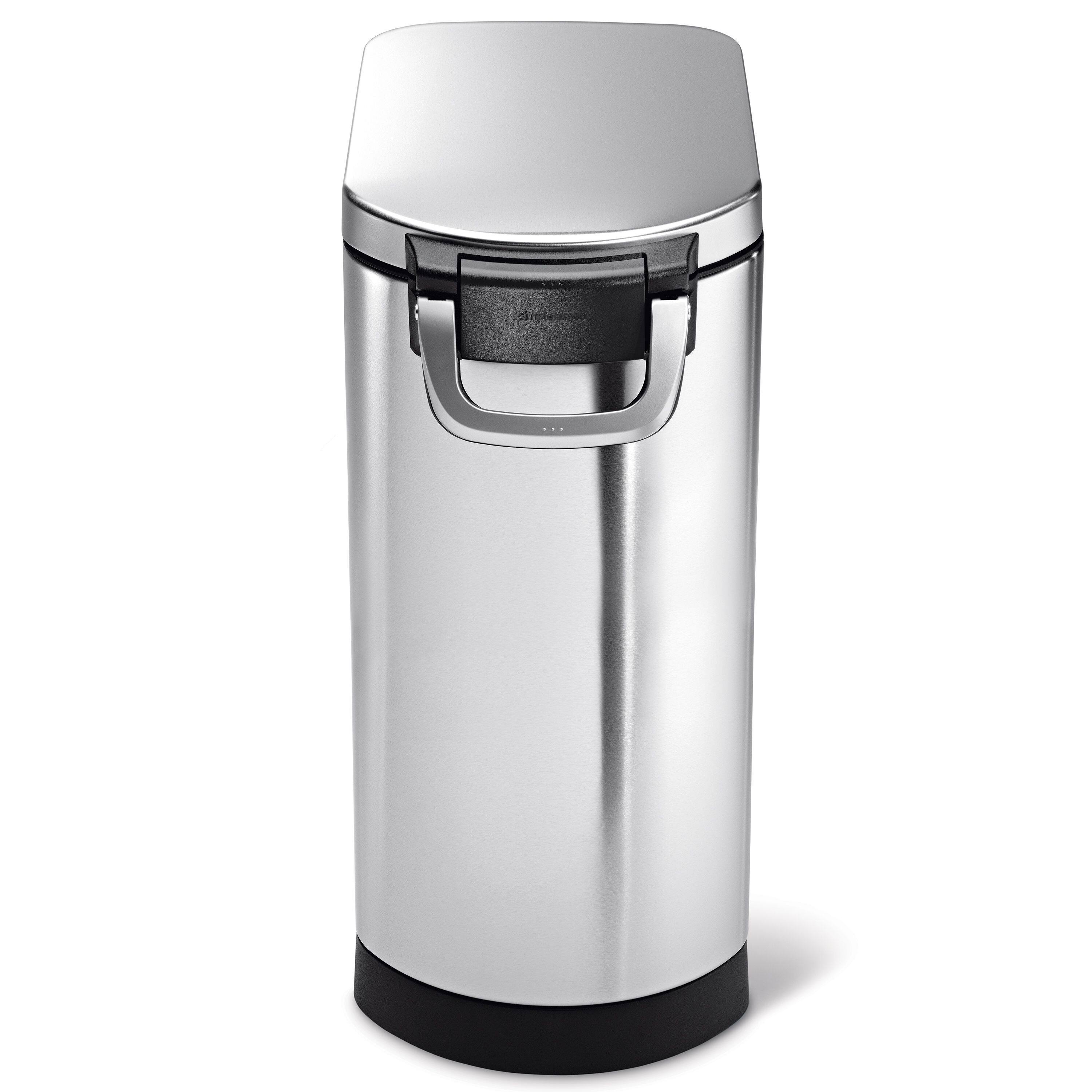 Alt View 1. simplehuman - x-large pet food can, brushed stainless steel - Brushed.