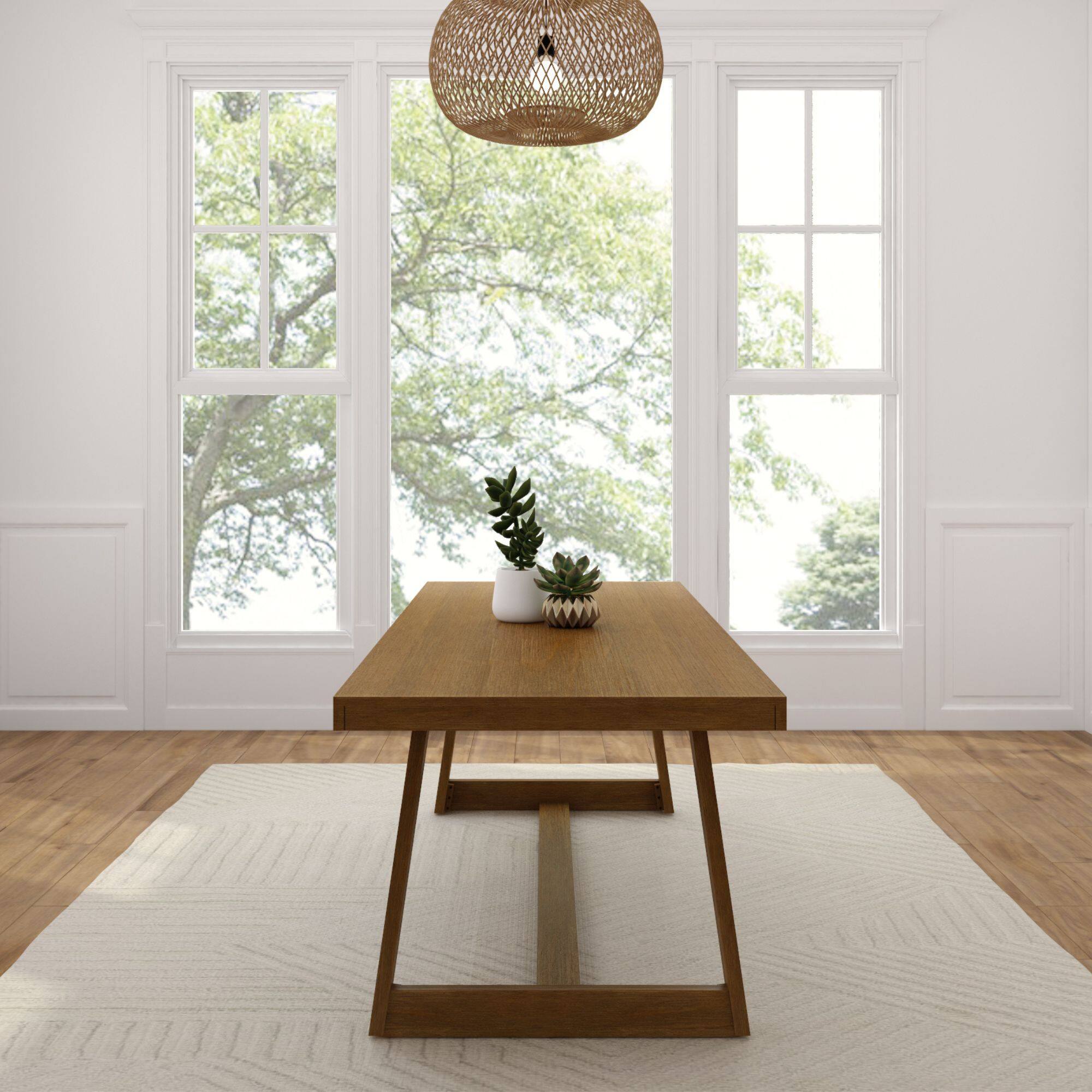 Alt View 4. Plank+Beam - Classic Rectangular Dining Room Table (94in / 2380mm), Pecan Wirebrush - Pecan Wirebrush.