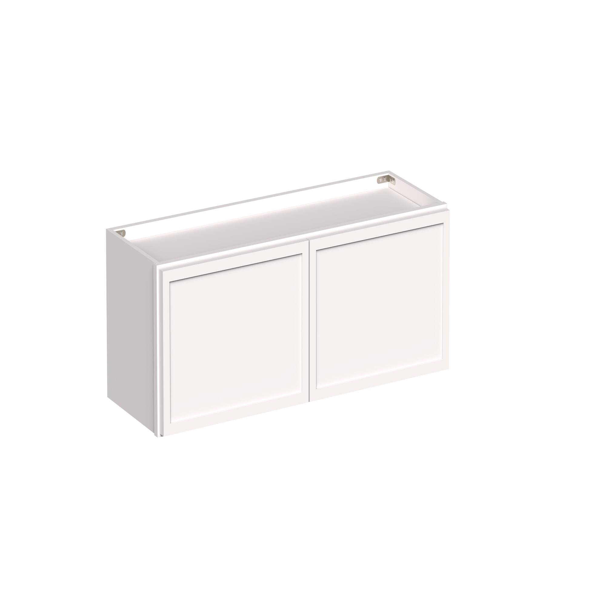 Angle. Boyel Living - 36-in W x 12-in H x 12-in D Slim Shaker RTA Kitchen Wall Cabinet with Soft-Close - Snow White.