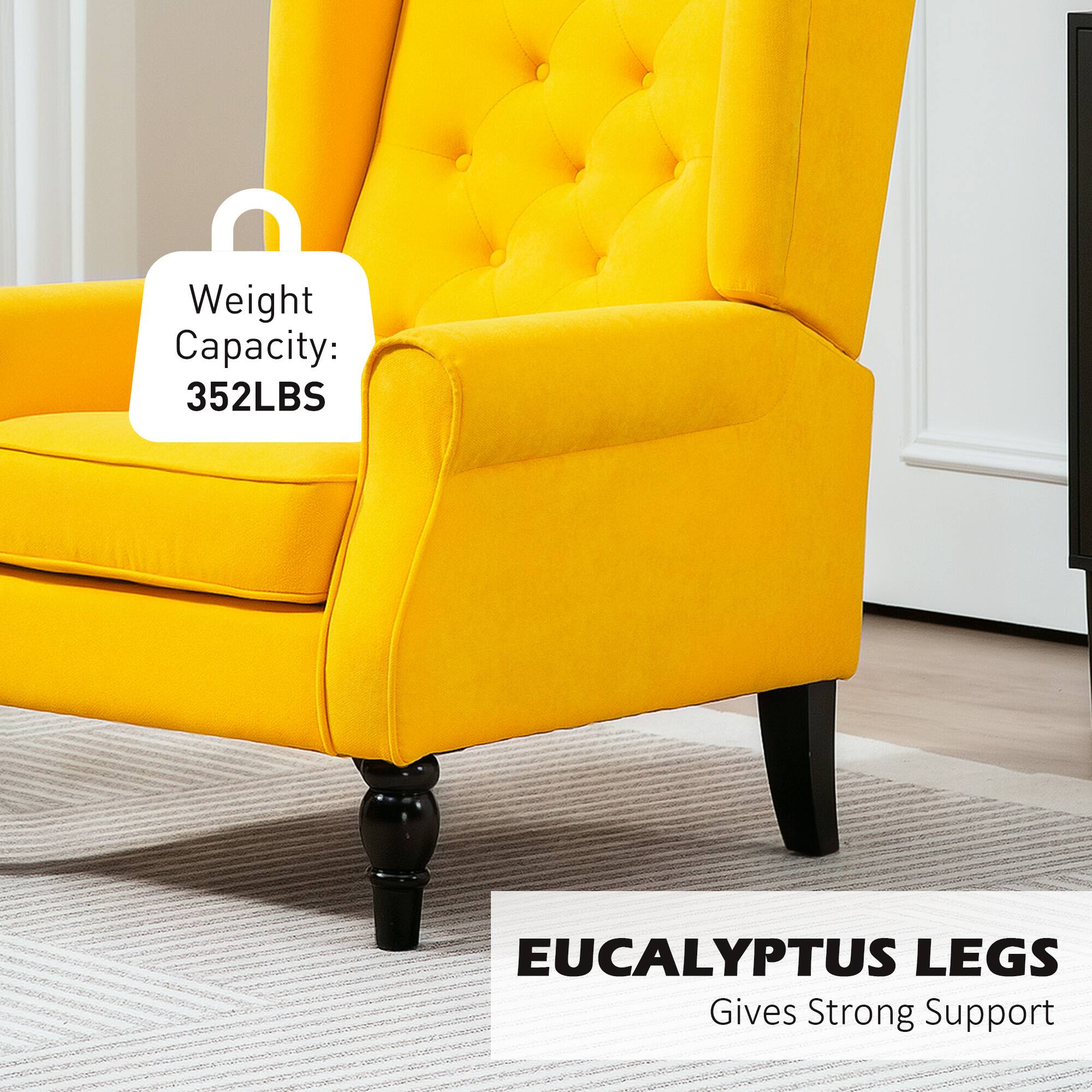 Weight Capacity: 352LBS
EUCALYPTUS LEGS
Gives Strong Support