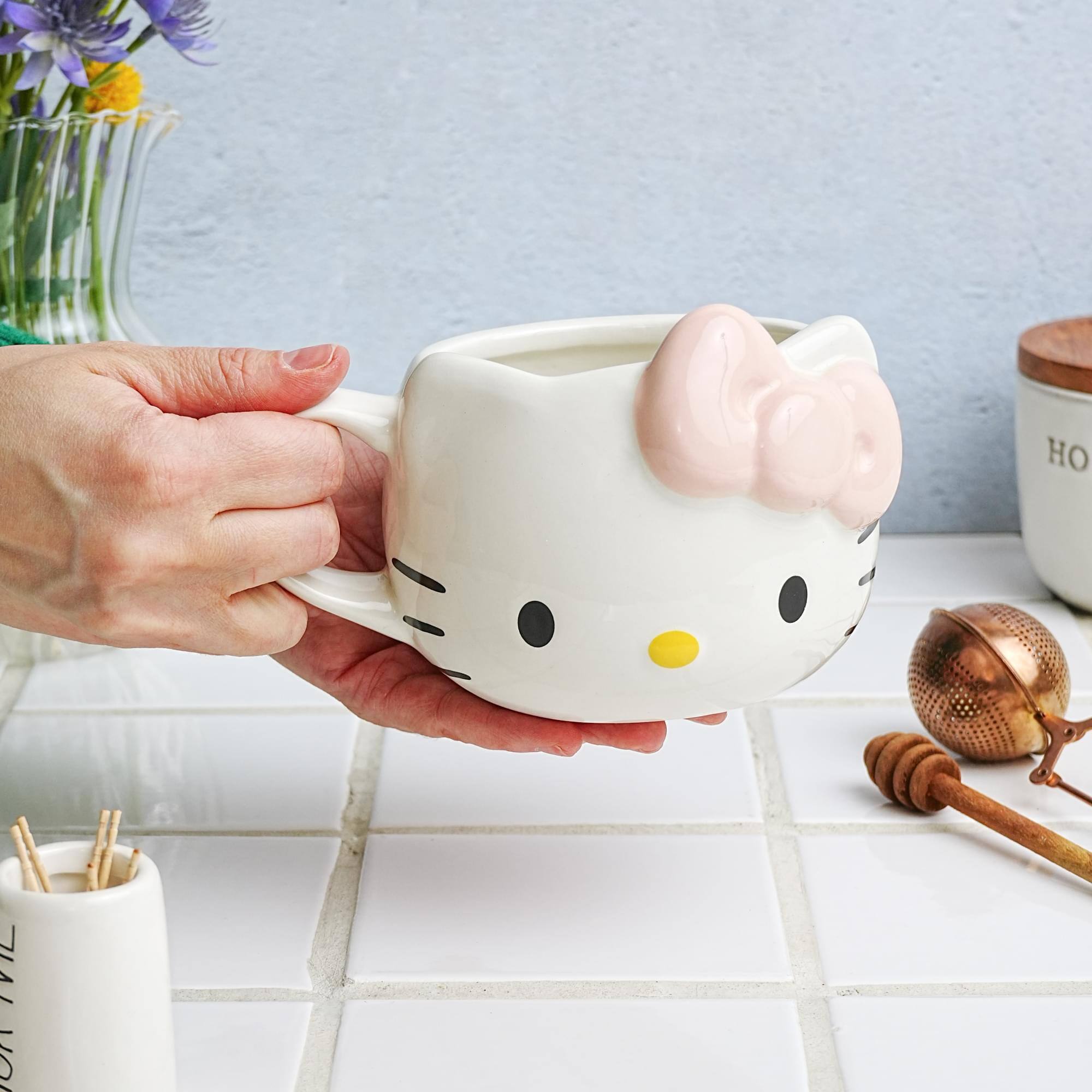 Alt View 10. Silver Buffalo - Sanrio Hello Kitty Face Pink Bow Sculpted Ceramic Mug | Holds 20 Ounces - Multi-Colored.