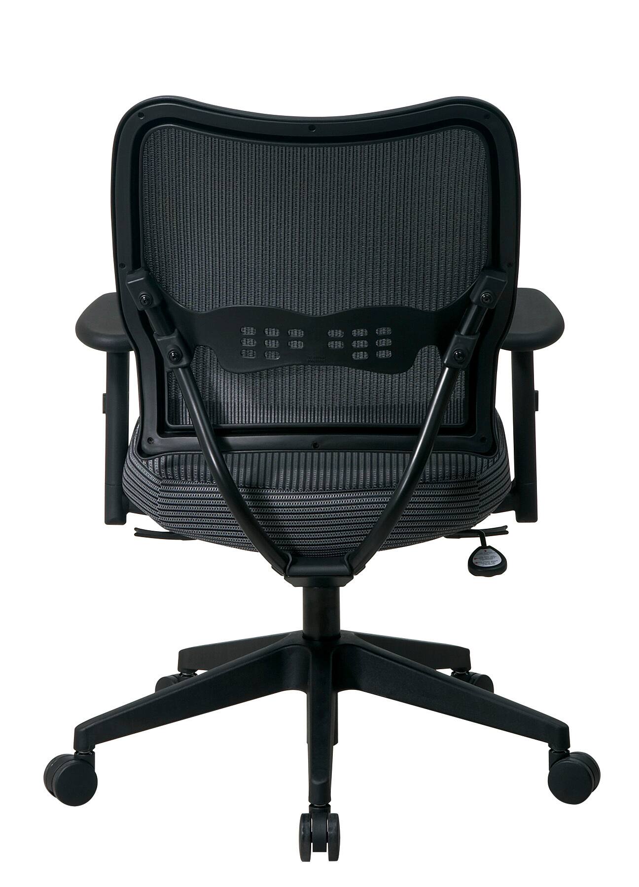 Back. Office Star Products - Deluxe Chair with Charcoal - Charcoal.