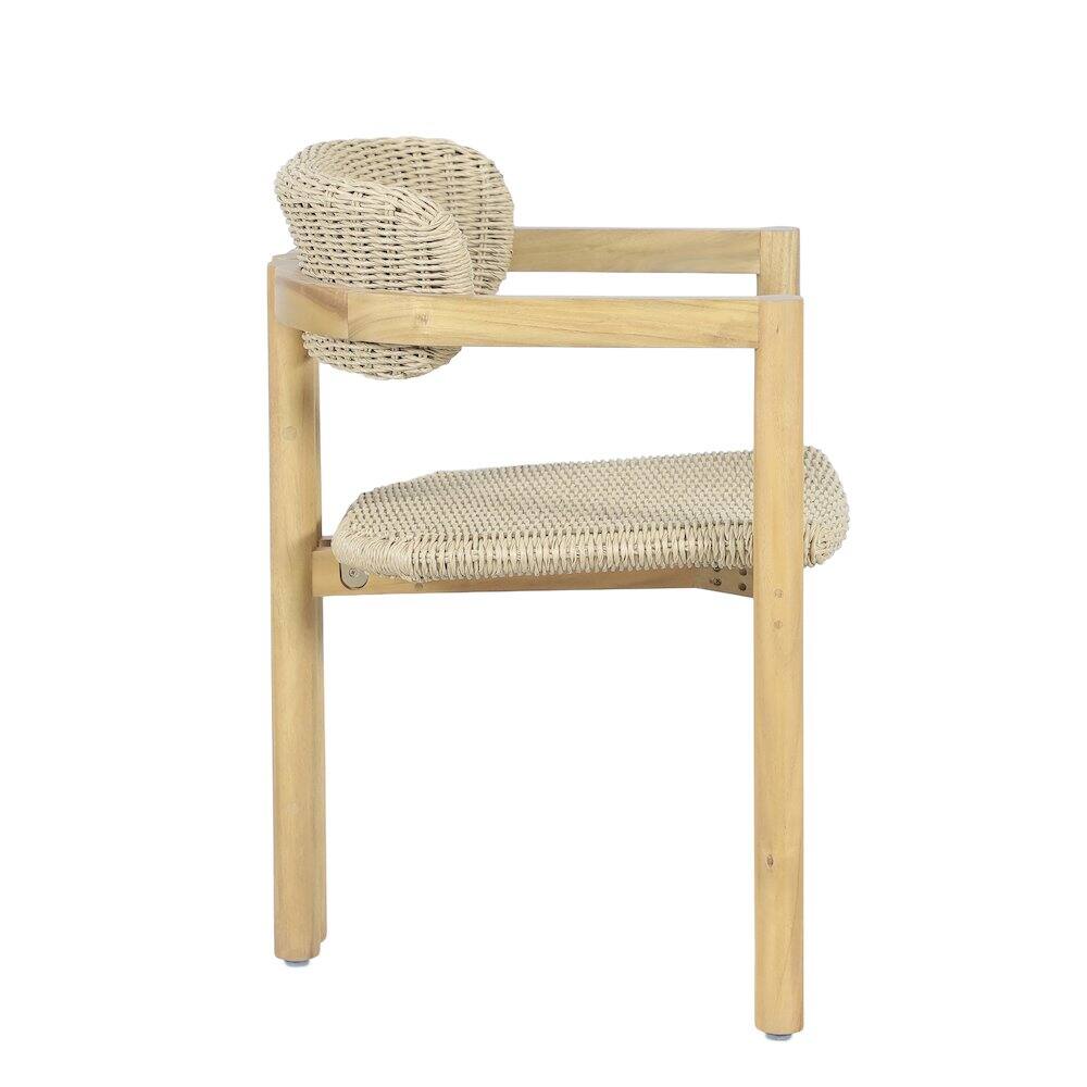 Alt View 2. New Classic Furniture - Sedona Wood Patio Dining Chair in Natural (Set of 2) - Brown.