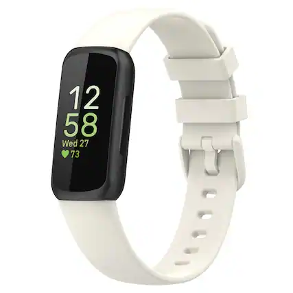 Front. StrapsCo - Active Band Silicone Rubber Watch Strap For Fitbit Inspire 3 (Short-Medium) - Apricot.