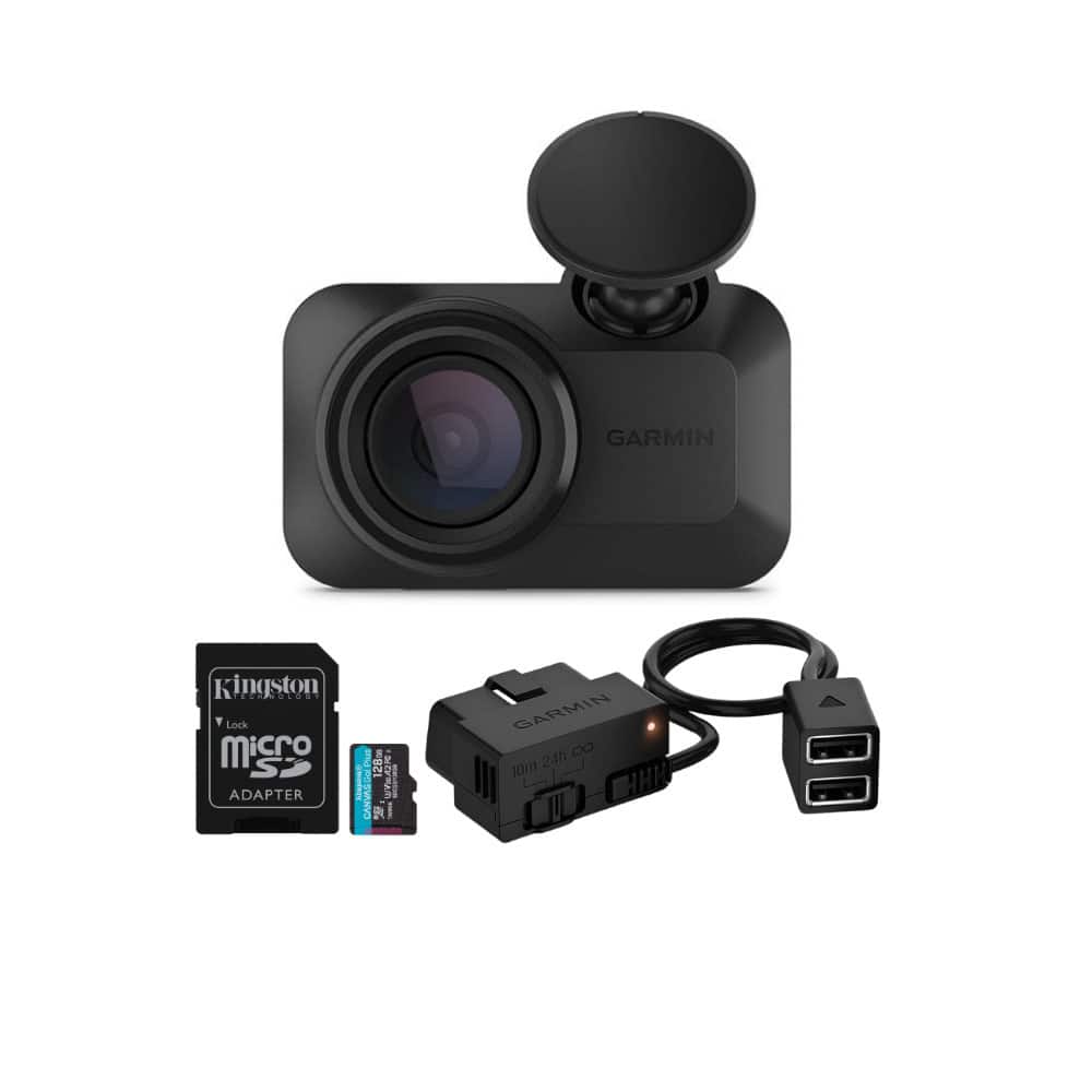 Garmin - Dash Cam Mini 3 Bundle with Constant Power Cable and 128GB MicroSDXC Card