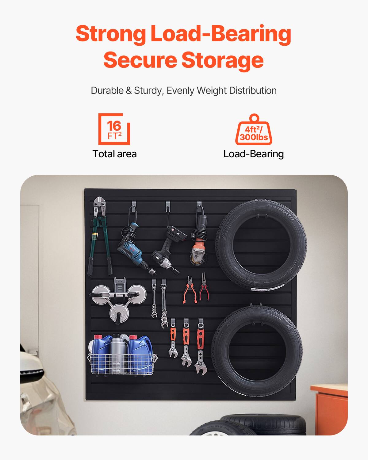 Strong Load-Bearing Secure Storage

Durable & Sturdy, Evenly Weight Distribution

16 FT²  
Total area

4ft²/300lbs  
Load-Bearing