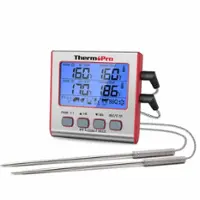 ThermoPro - Dual Probe Digital Cooking Meat Thermometer - Red - Angle_Zoom