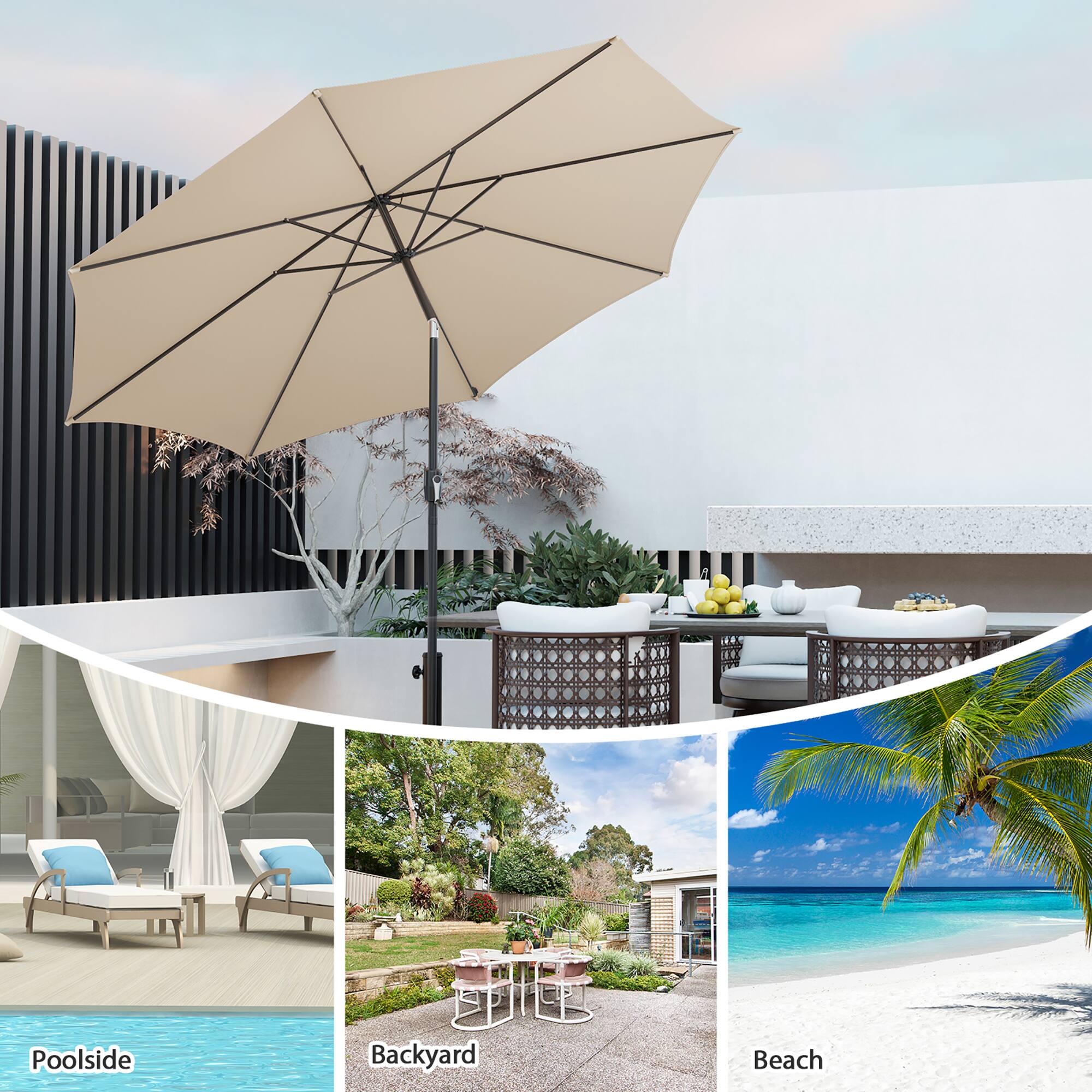 Poolside
Backyard
Beach