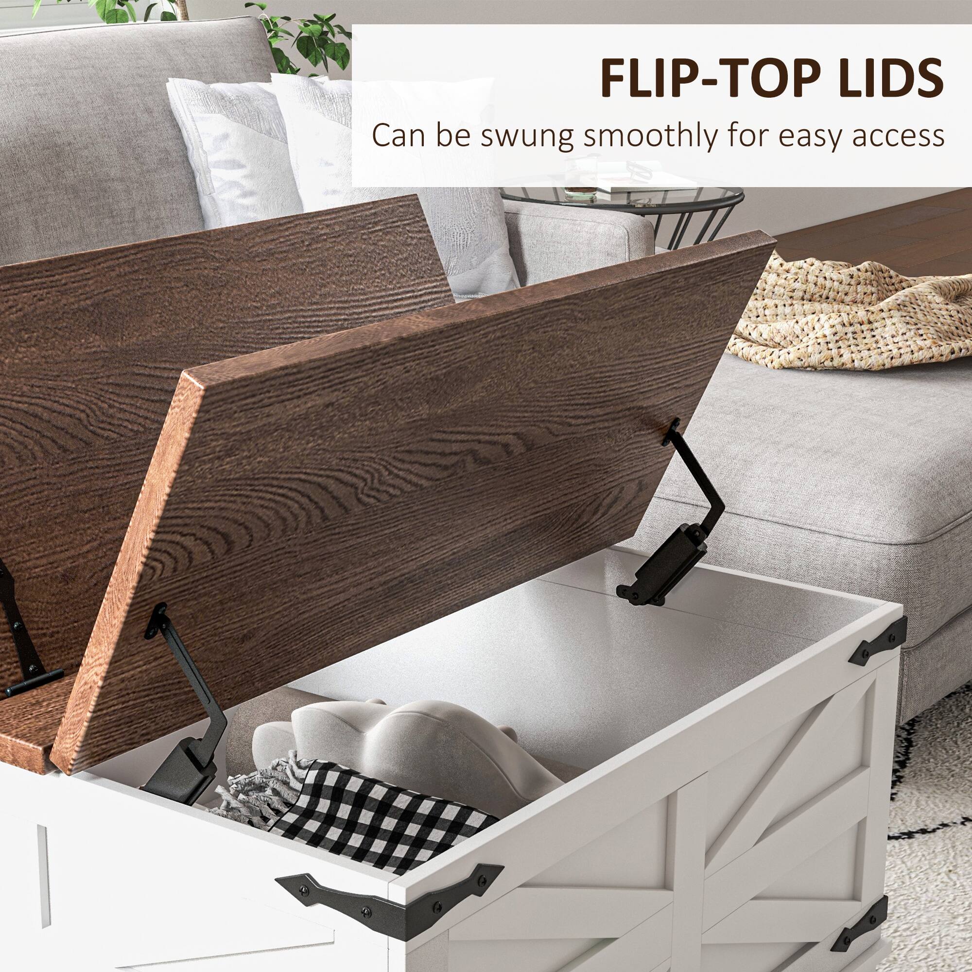 FLIP-TOP LIDS
Can be swung smoothly for easy access