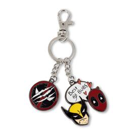 Marvel - Studios Deadpool & Wolverine "Best Bubs" Enamel Charm Keychain - Silver