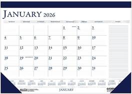 House of Doolittle - 2026 22" x 17" Monthly Desk Pad Calendar - Blue