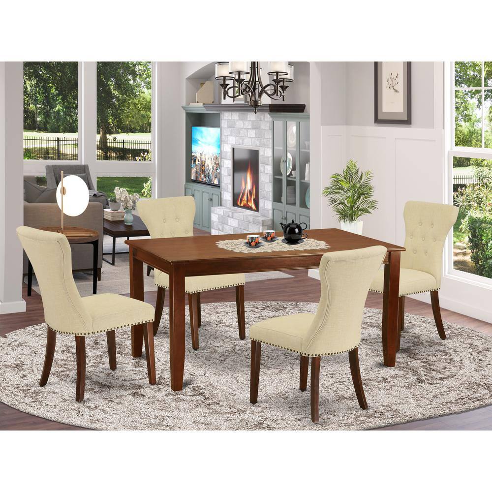 Left. East West Furniture - Dining Room Set Mahogany - Brown.