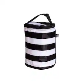 J.L. Childress - Breastmilk Cooler, Baby Bottle & Food Bag, Insulated & leak proof, Fits 2-4 Bottles - Black / White stripe