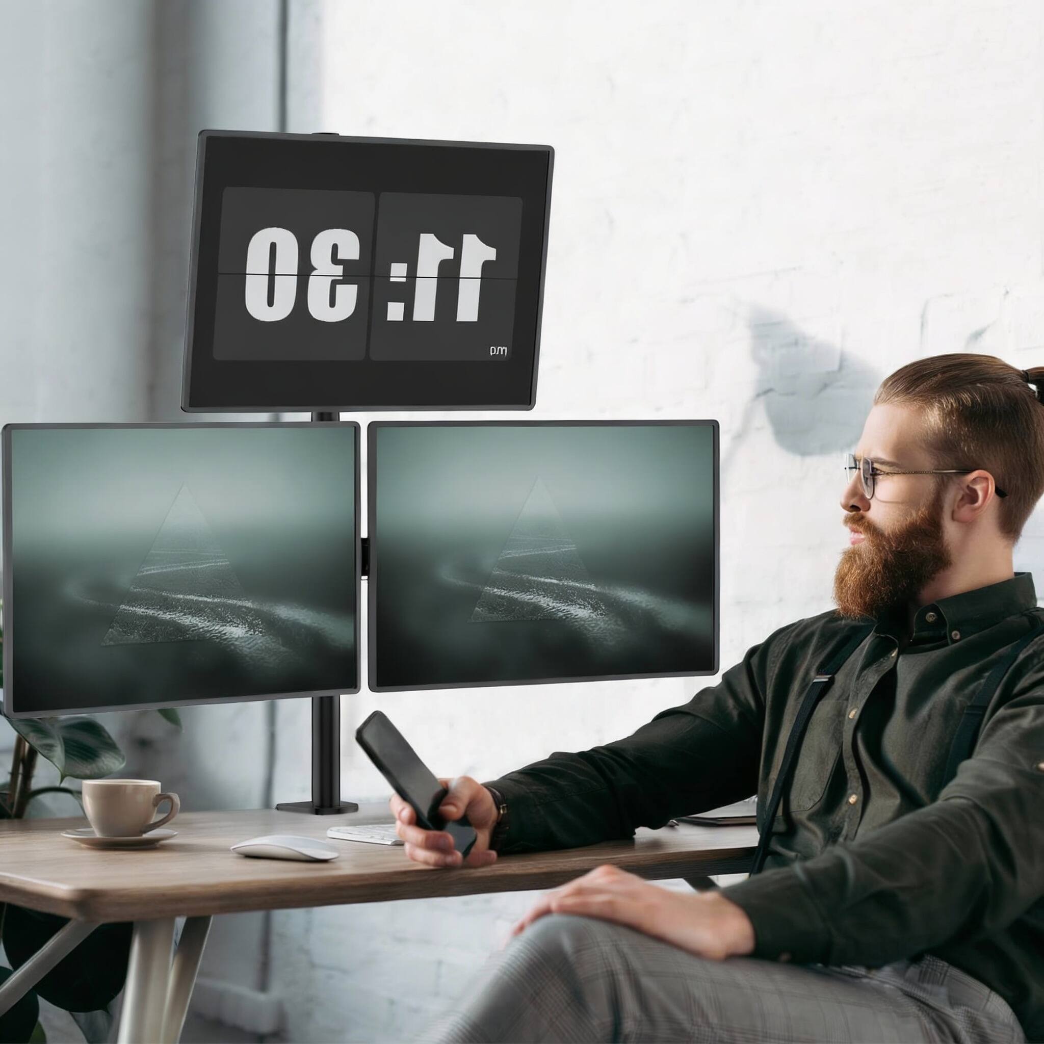 Alt View 1. Frangdom - Monitor Mount Swivel Tilt - Triple Arms Ultrawide 49" 44Lbs.