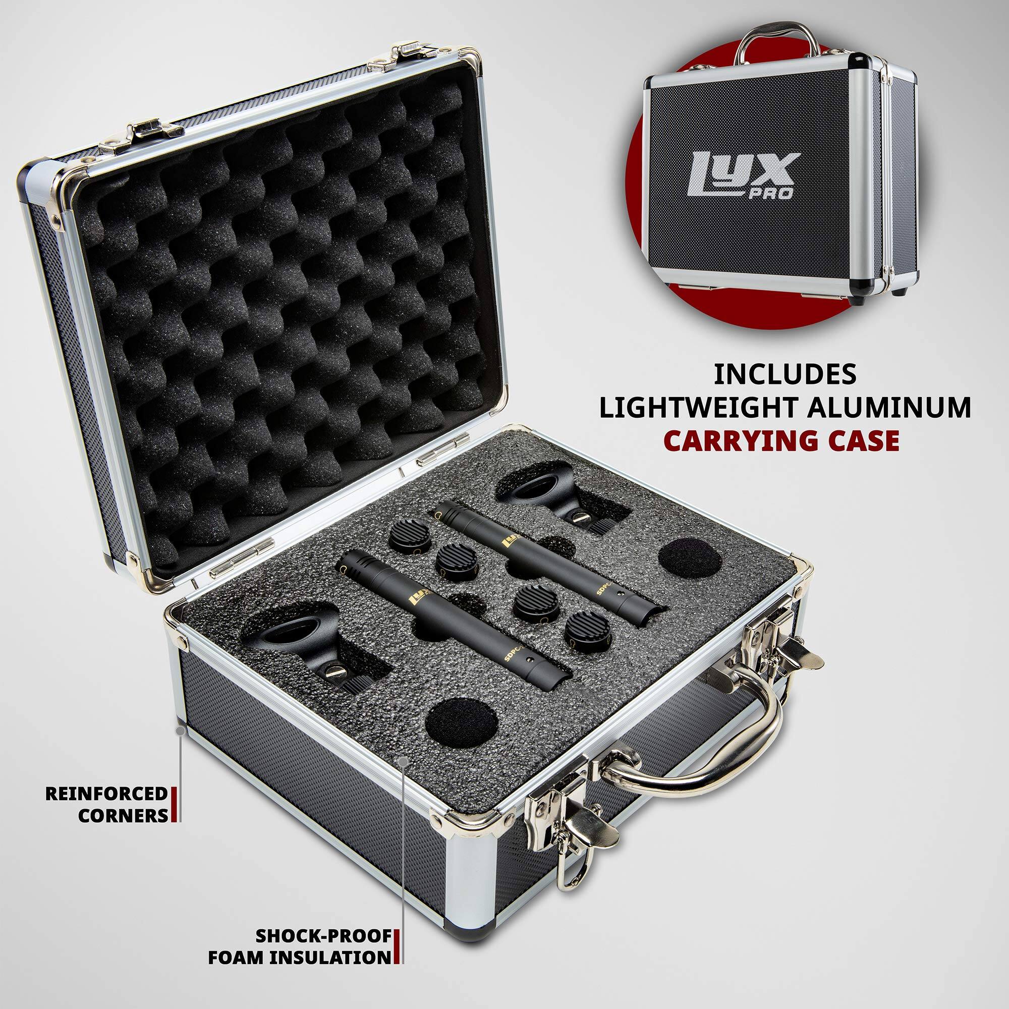 LYX PRO INCLUDES LIGHTWEIGHT ALUMINUM CARRYING CASE, REINFORCED CORNERS, SHOCK-PROOF FOAM INSULATION