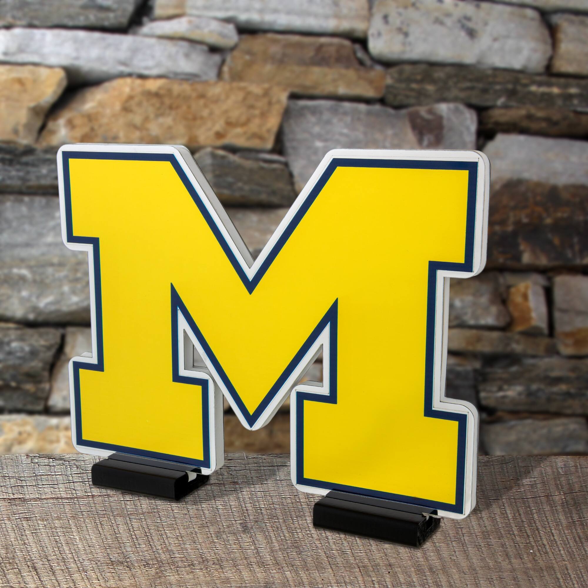 Alt View 3. Sporticulture - Michigan Wolverines LED Infinity Logo Light - Multicolor.