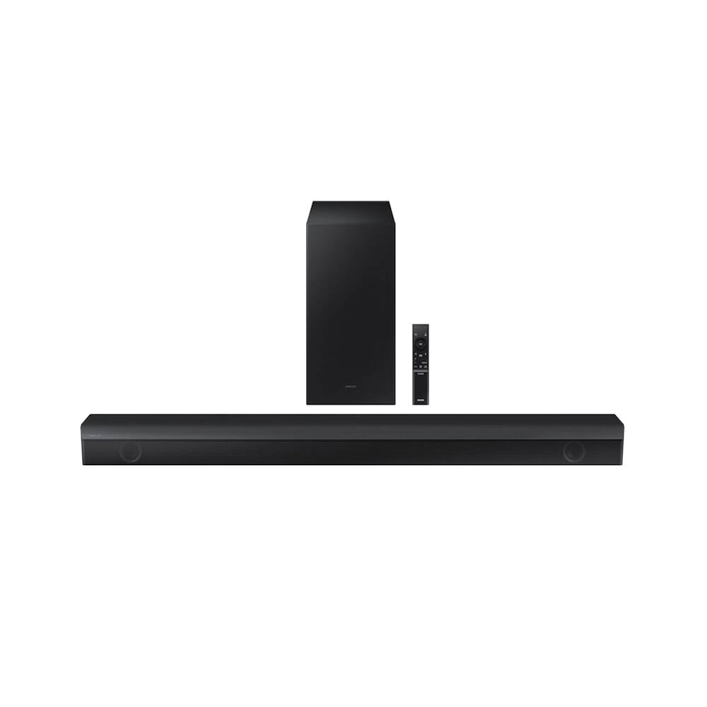 Front. Samsung - 3.1 Ch Soundbar w/ Wireless Subwoofer HW-B63C, 400W, Dolby Digital & DTS Virtual:X, Voice Enhance, Amazon Alexa Built-in - Black.