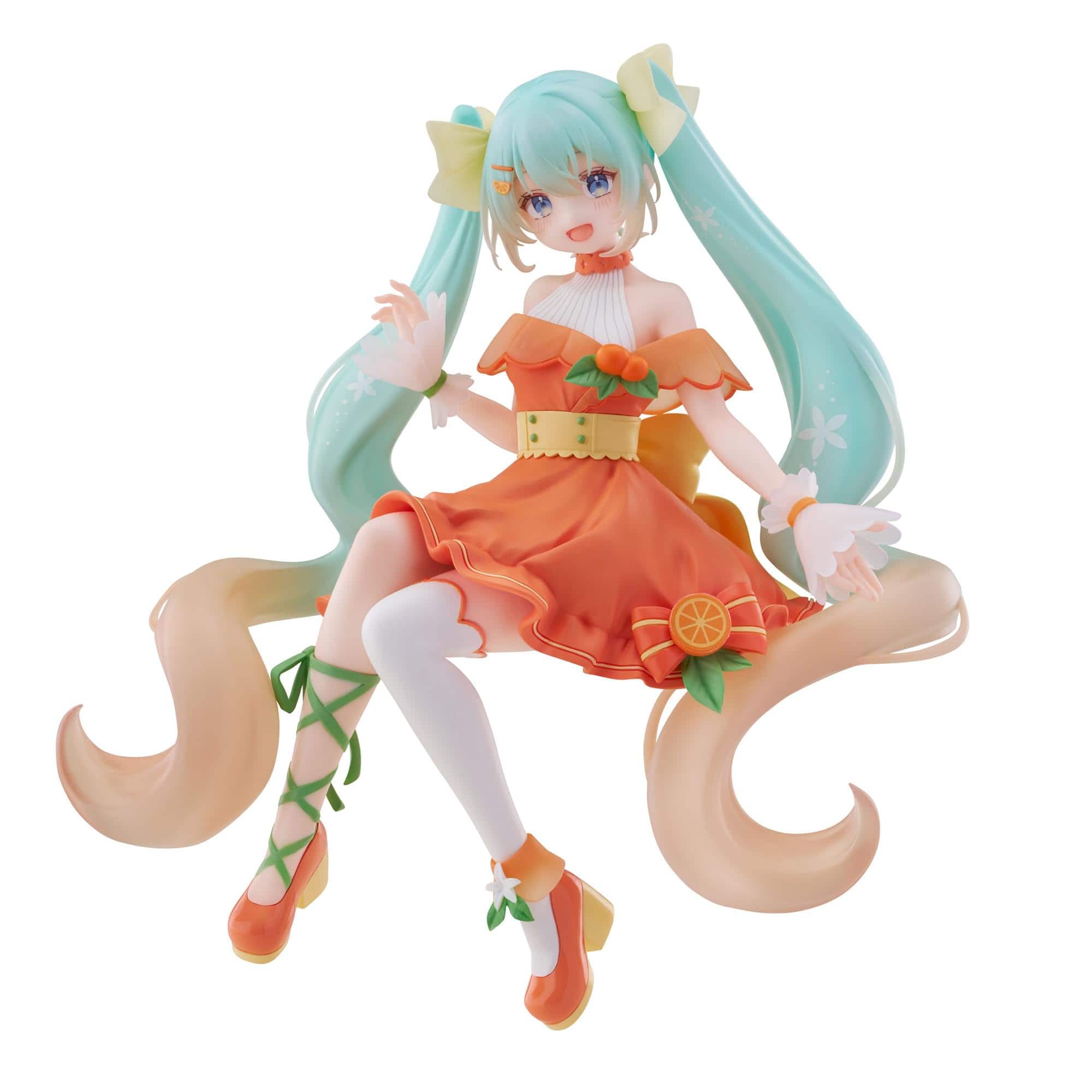 Little Buddy - Hatsune Miku FuRyu 5.5-Inch Noodle Stopper Figure | Citrus - Orange