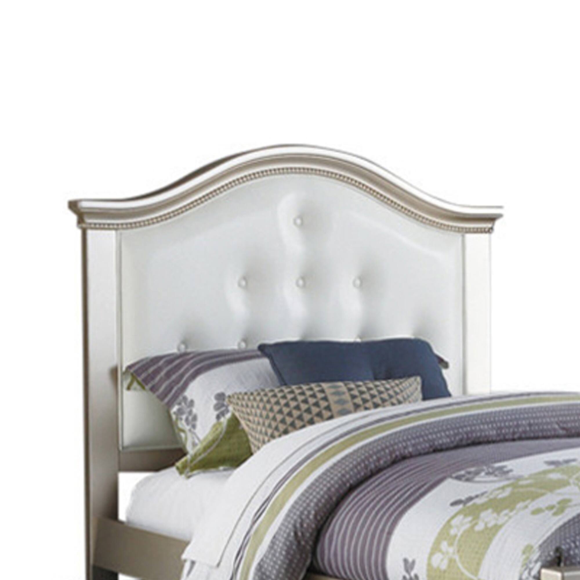 Alt View 2. Manhattan Lane - Cherub Twin Size Bed With Trundle - Silver & White.