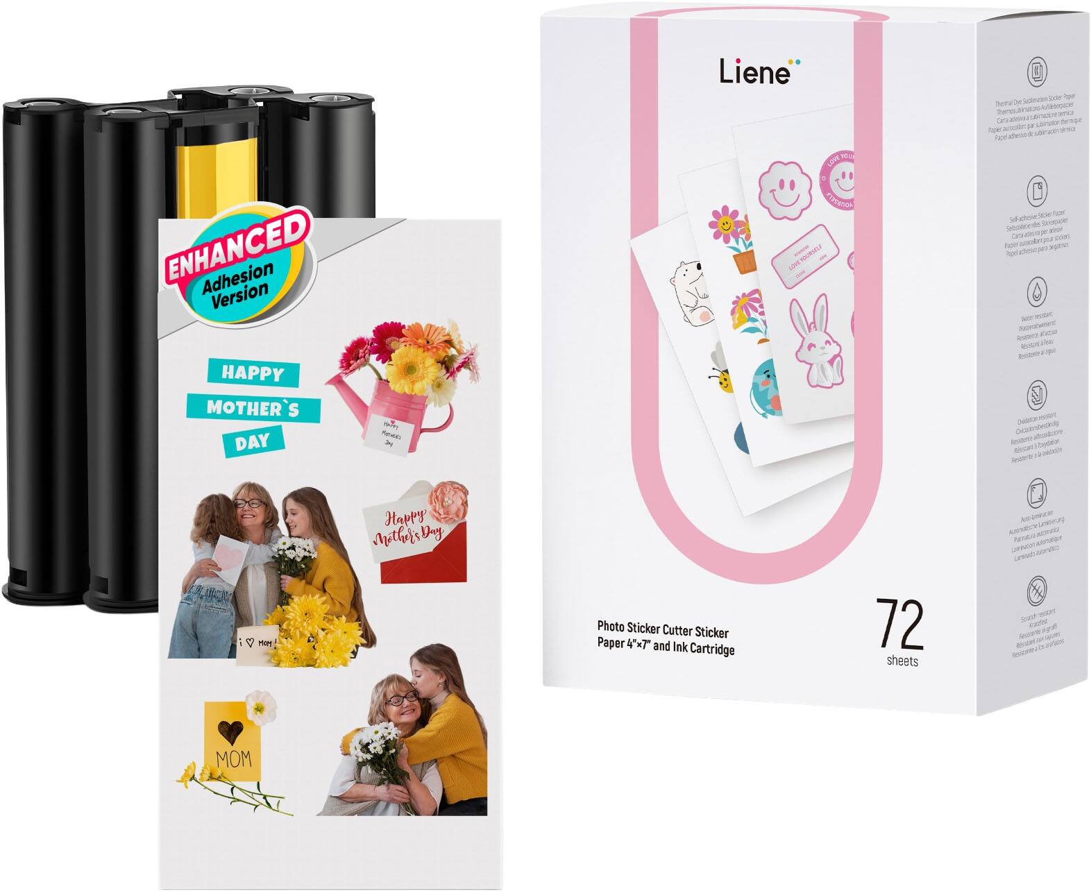 Liene Taber - Terra 2 - Enhanced Adhesion Version  
HAPPY MOTHER'S DAY  
- Photo Sticker Cutter Sticker Paper 4"x7" and Ink Cartridge 72 sheets  
- Happy Mother's Day