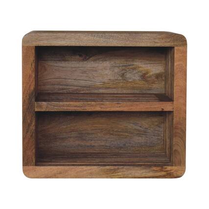 Front. Artisan Furniture - Artisan Furniture Solid Wood Soba Wall Mounted Bedside, 2 Shelves, Oak-ish, Light Brown - Oak.