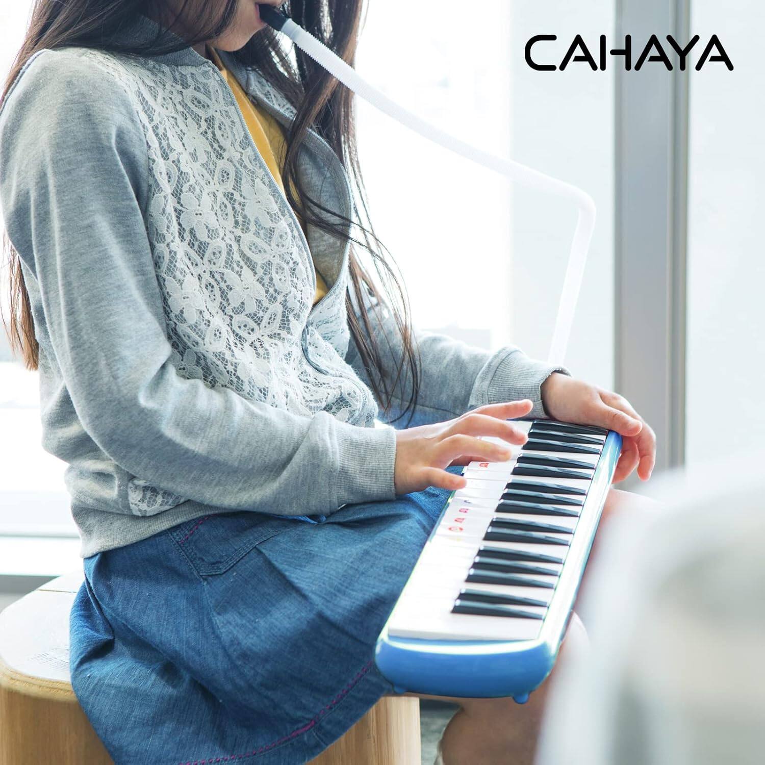 Alt View 4. CAHAYA - CAHAYA Melodica 37 Keys Mouthpieces Air Piano Keyboard Musical Instrument for Kids and Adults, Blue, Model CY0049-2.
