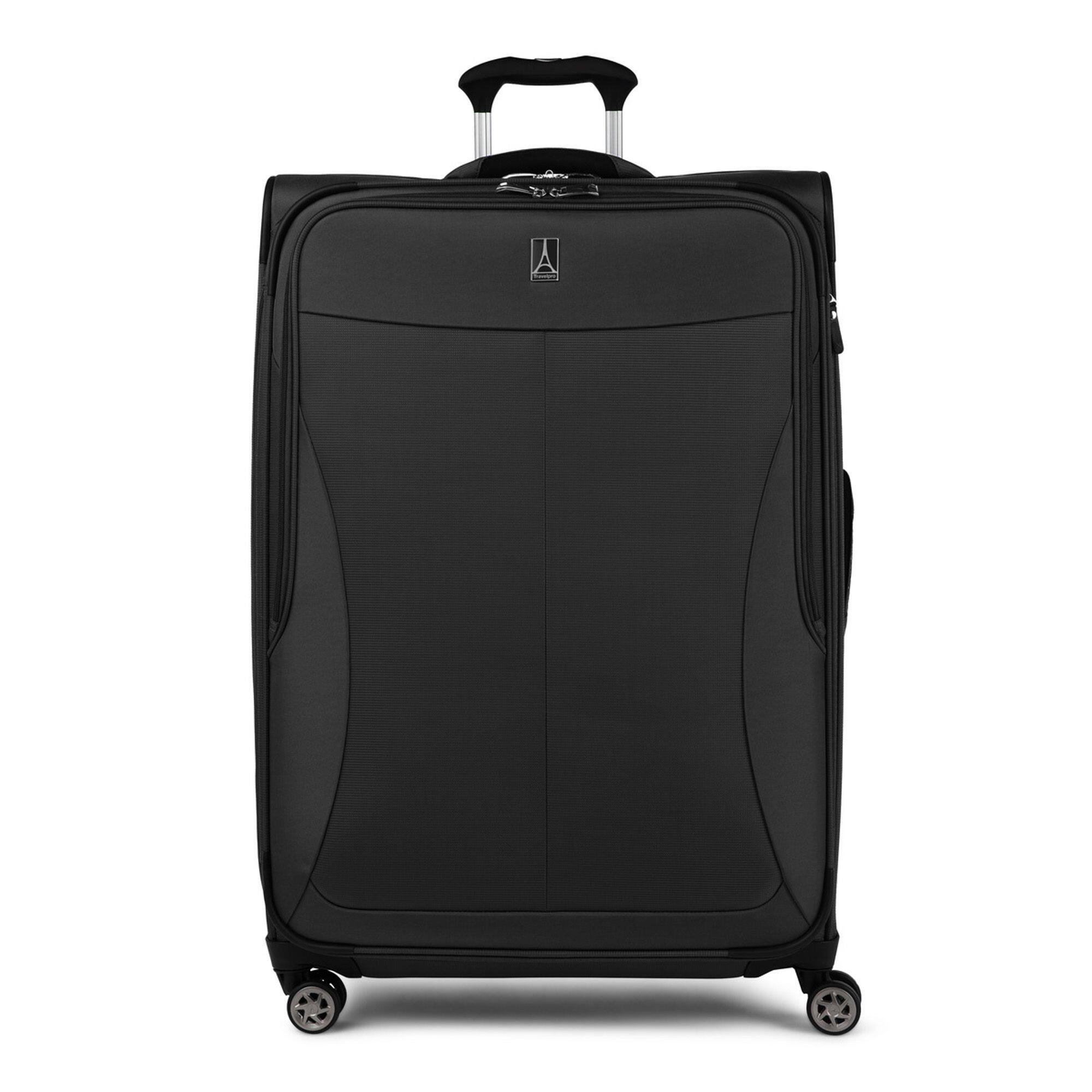 Left. Travelpro - Walkabout 6 Softside Expandable 29" Large Checked Spinner Luggage - Jet Black.