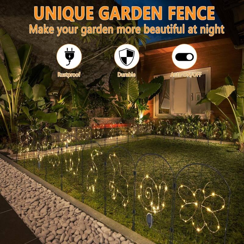 UNIQUE GARDEN FENCE  
Make your garden more beautiful at night  

- Rustproof  
- Durable  
- Auto ON/OFF