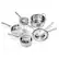 Front. Winado - 10-Pcs Stainless Steel Cookware Set with Frying Pans & Saucepans & Saute Pan & Stockpot & Glass Lids for Kitchen Cooking - Silver.