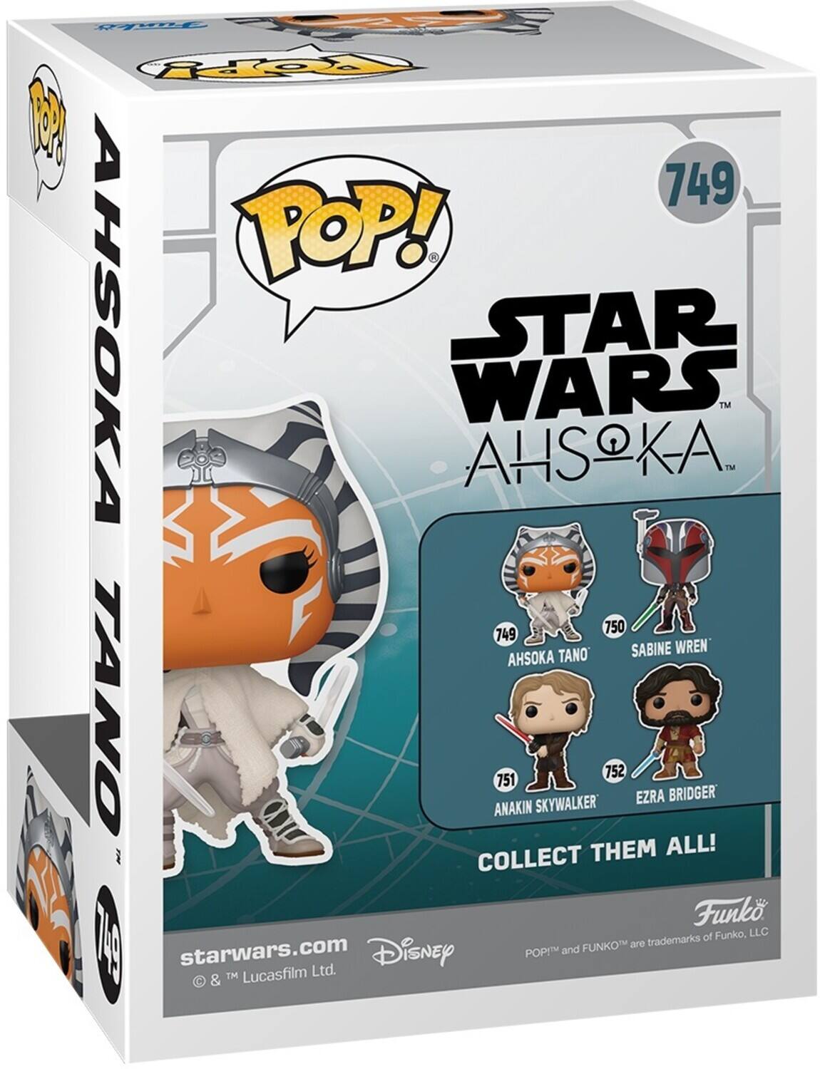 POP! AHSOKA STAR WARS AHSOKA. TM TM 749 SABINE WREN AHSOKA TANO 750 TANO ANAKIN 751 SKYWALKER 752 EZRA BRIDGER THEM ALL! COLLECT Funko of Funko, LLC 79 I FUNKO are trademarks starwars.com Disney POP! and TM Lucasfilm Ltd. &