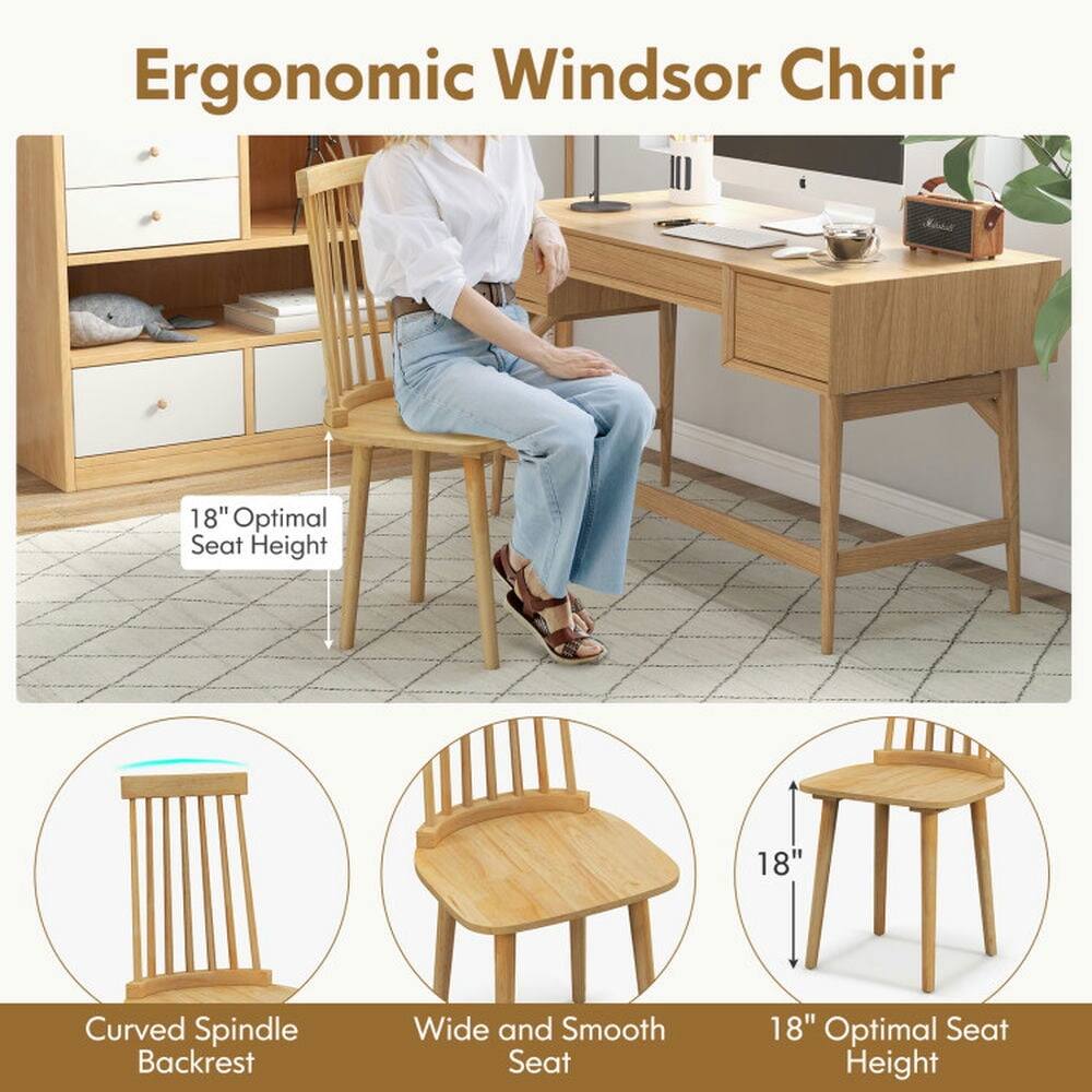 Ergonomic Windsor Chair

- 18" Optimal Seat Height
- Curved Spindle Backrest
- Wide and Smooth Seat
- 18" Optimal Seat Height
