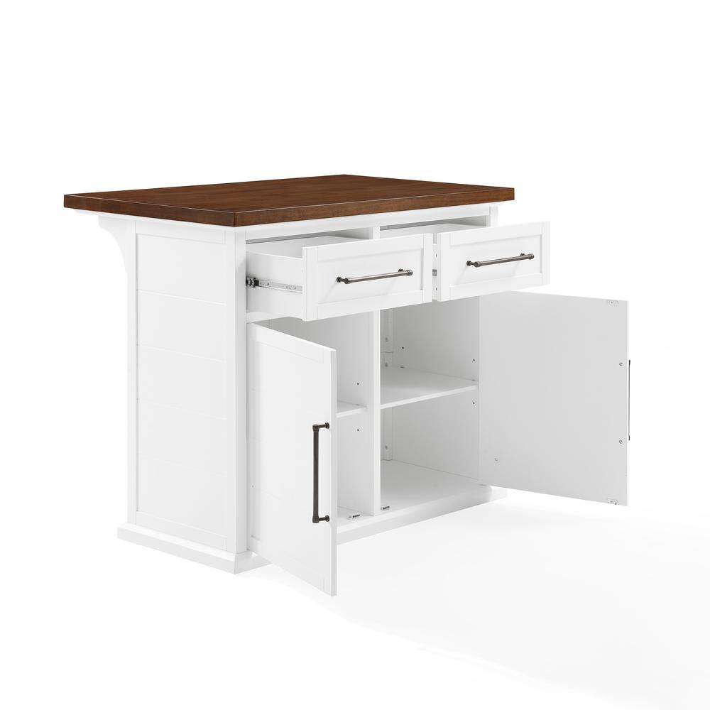 Alt View 8. Crosley Furniture - Bartlett Wood Top Kitchen Island - White.