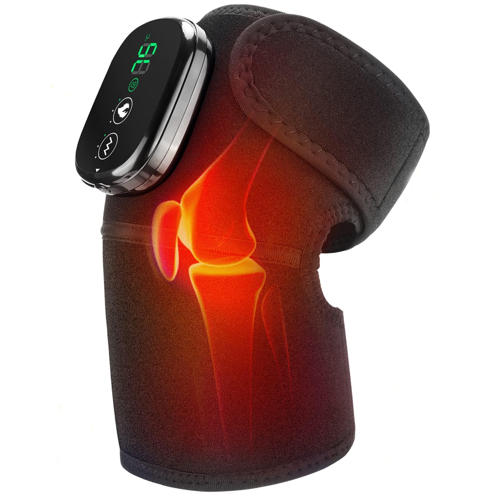Live At Space - Cordless Heated Wrap with Vibration for Knee Shoulder Elbow, 3 Heat 3 Massage, 5000mAh - 642146668531