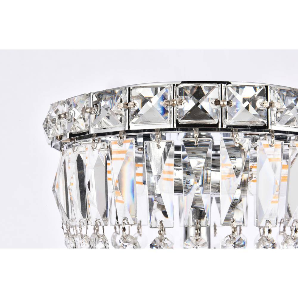 Alt View 3. Elegant Lighting - Tranquil 2 light Chrome Flush Mount Clear Royal Cut Crystal - Chrome.