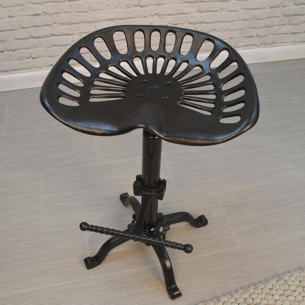 Alt View 2. Carolina Chair & Table - Adjustable Tractor Seat Barstool - Black - Black.