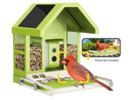 Birdfy Smart Bird Feeder with Camera, Durable Metal Bird Feeders for Outdoors, AI Identify Bird Species - Green