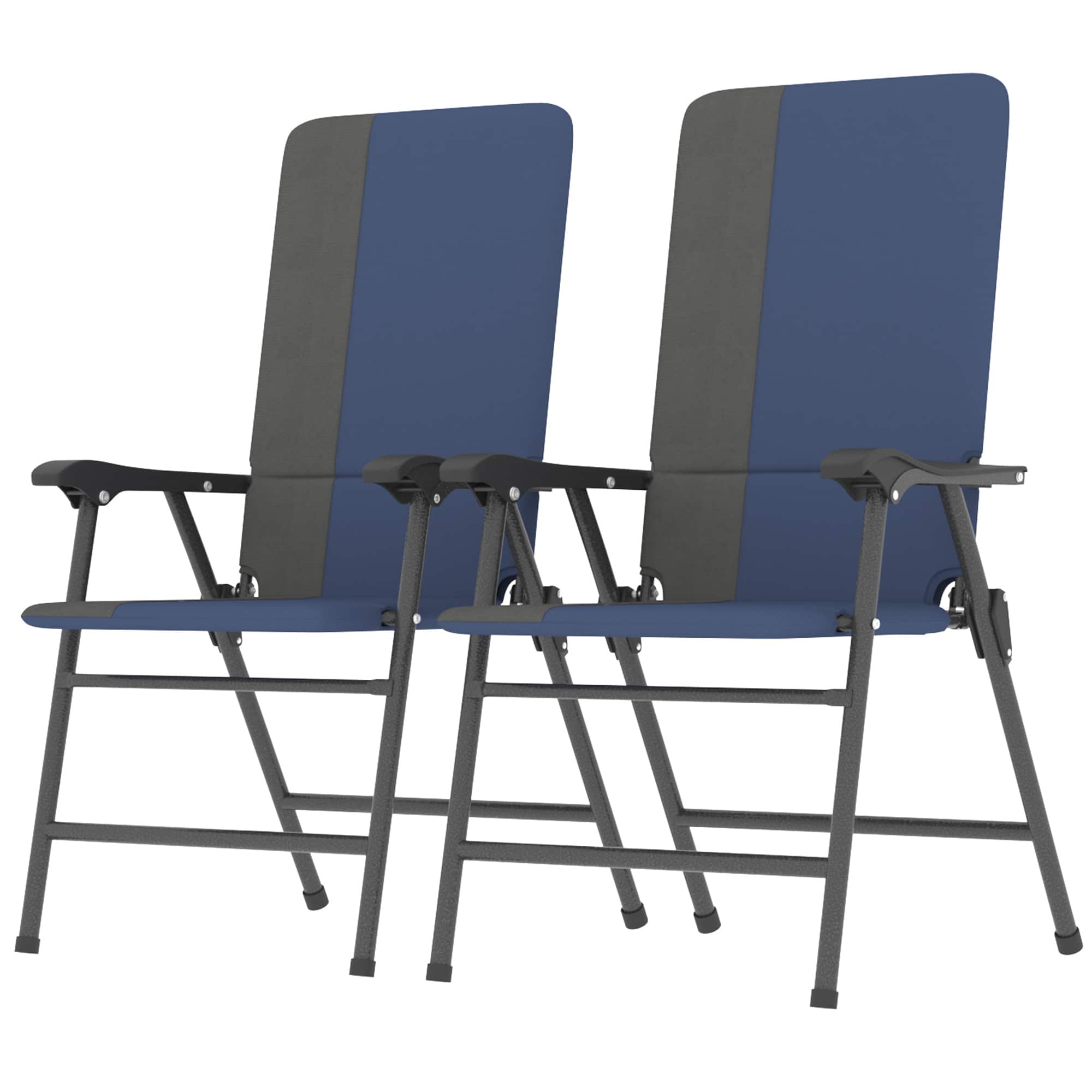 Outsunny - Patio Chairs Set of 2, Padded High Back Lawn Camping Chairs with Armrests, 600D Oxford Fabric - Dark Blue price history on PriceWatchPro