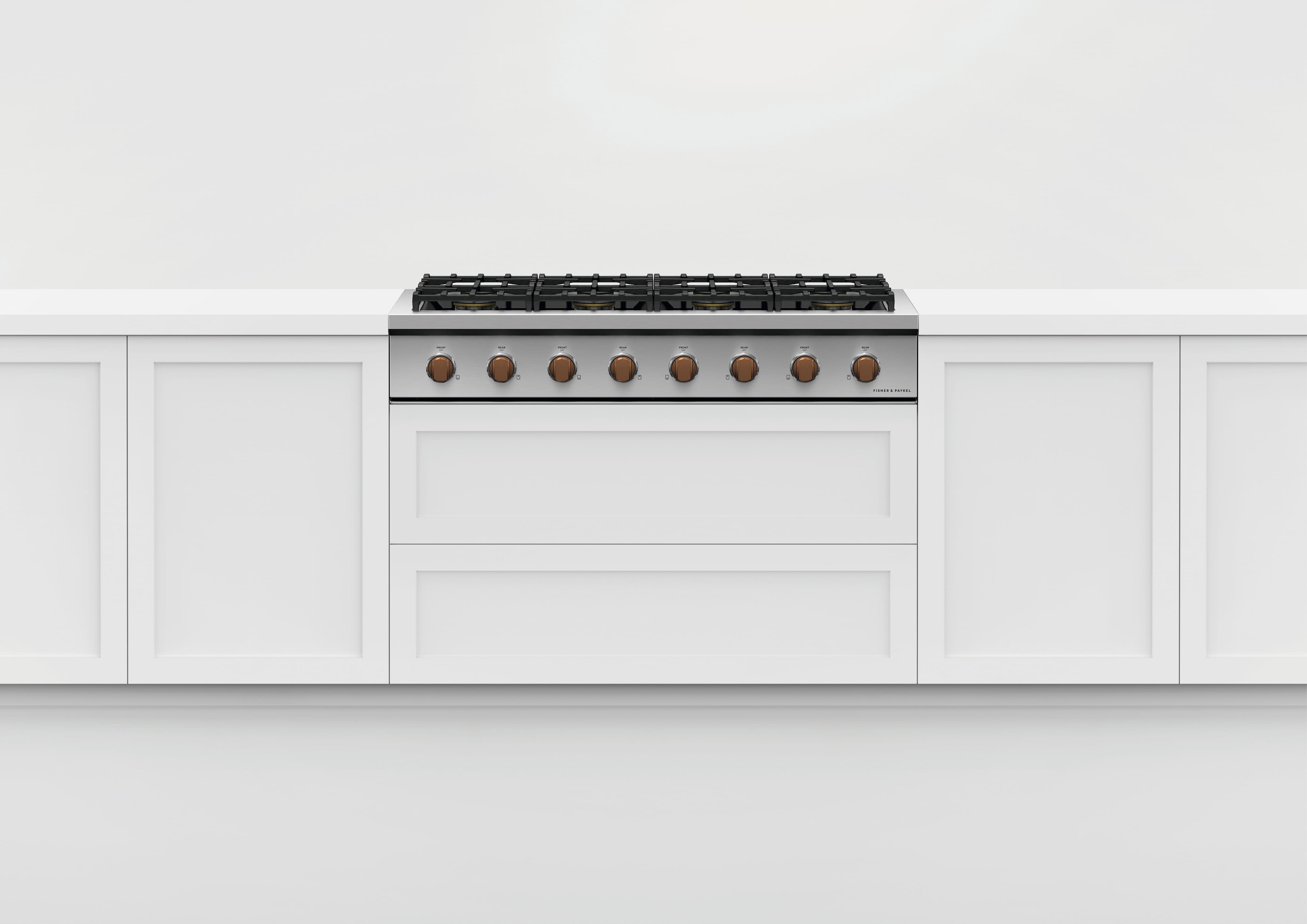 Alt View 14. Fisher & Paykel - Pro Rangetop Dial Kit, 48 in, 8 Burner - Dark Copper.
