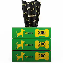 Emma + Oliver - Kirk 3 Roll Set of 8 x 13 Unscented Premium Pet Waste Station Bags, 600 Extra Thick and Strong Leak Proof Dog Waste Bags - Black