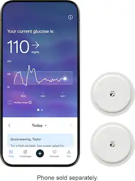 Abbott - Lingo Continuous Glucose Monitor (CGM) & App (Pack of 2). Made by Abbott. Know the impact of what you eat - White