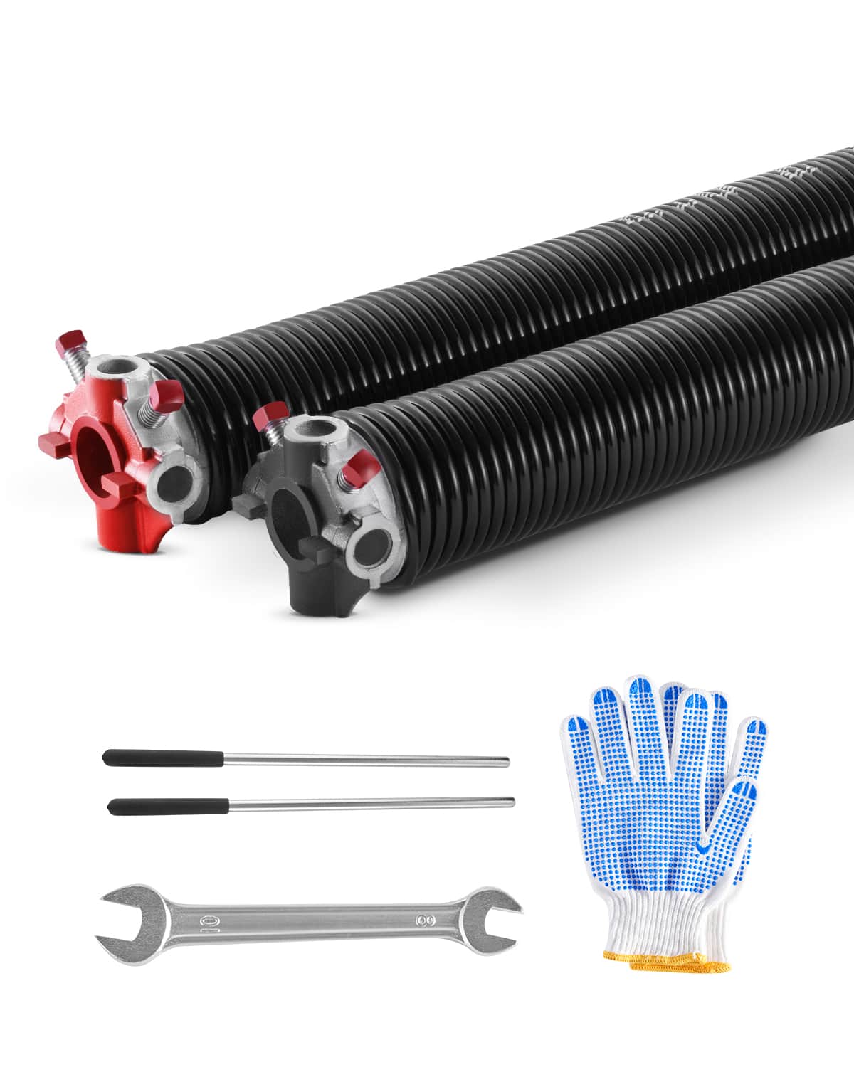 VEVOR - Garage Door Torsion Springs, Pair of 0.218 x 2 x 26 in, 16000 Cycles, Electrophoresis Coated for Replacement - Black