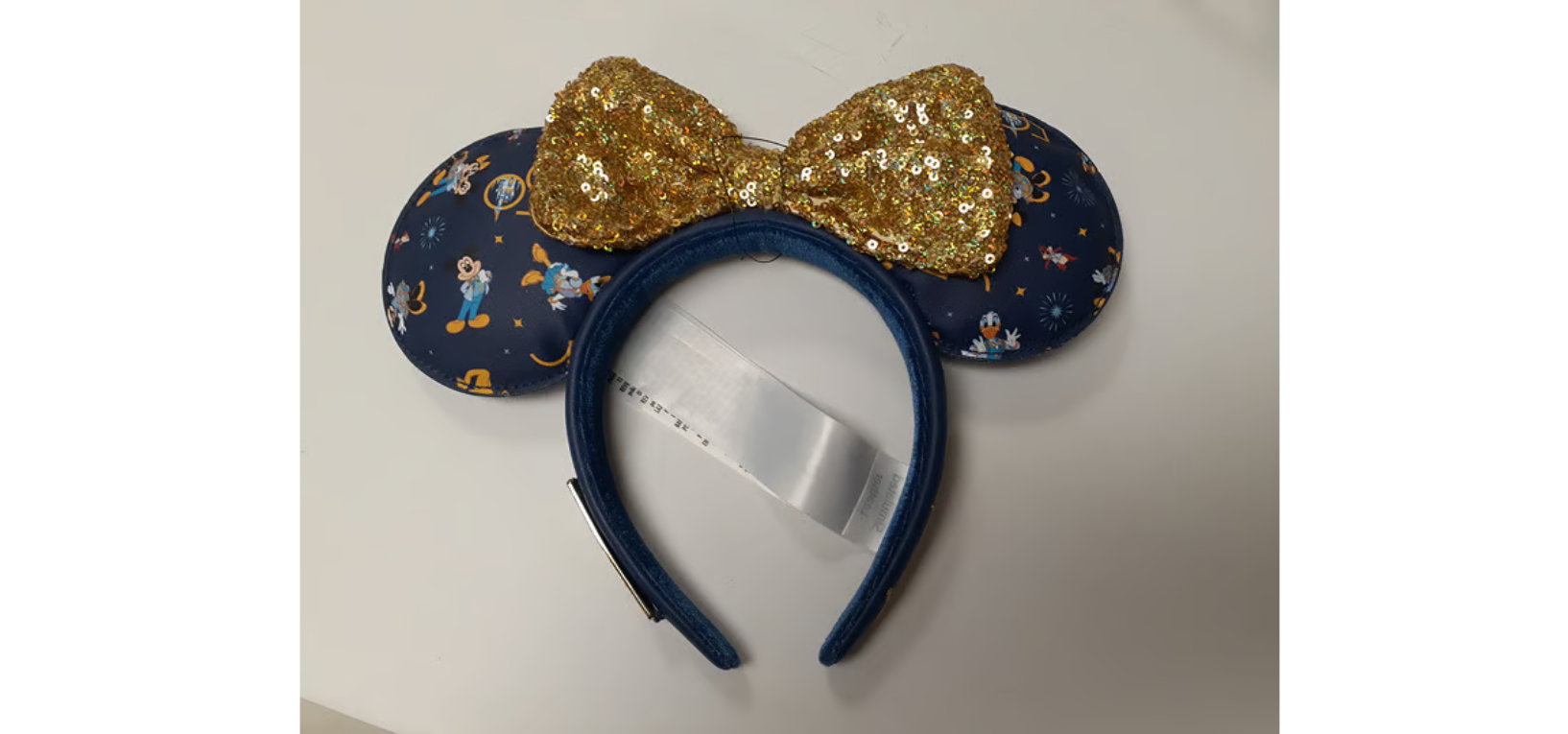 Front. Disney - Disney Loungefly World 50th Anniversary Blue And Gold Character Headband..