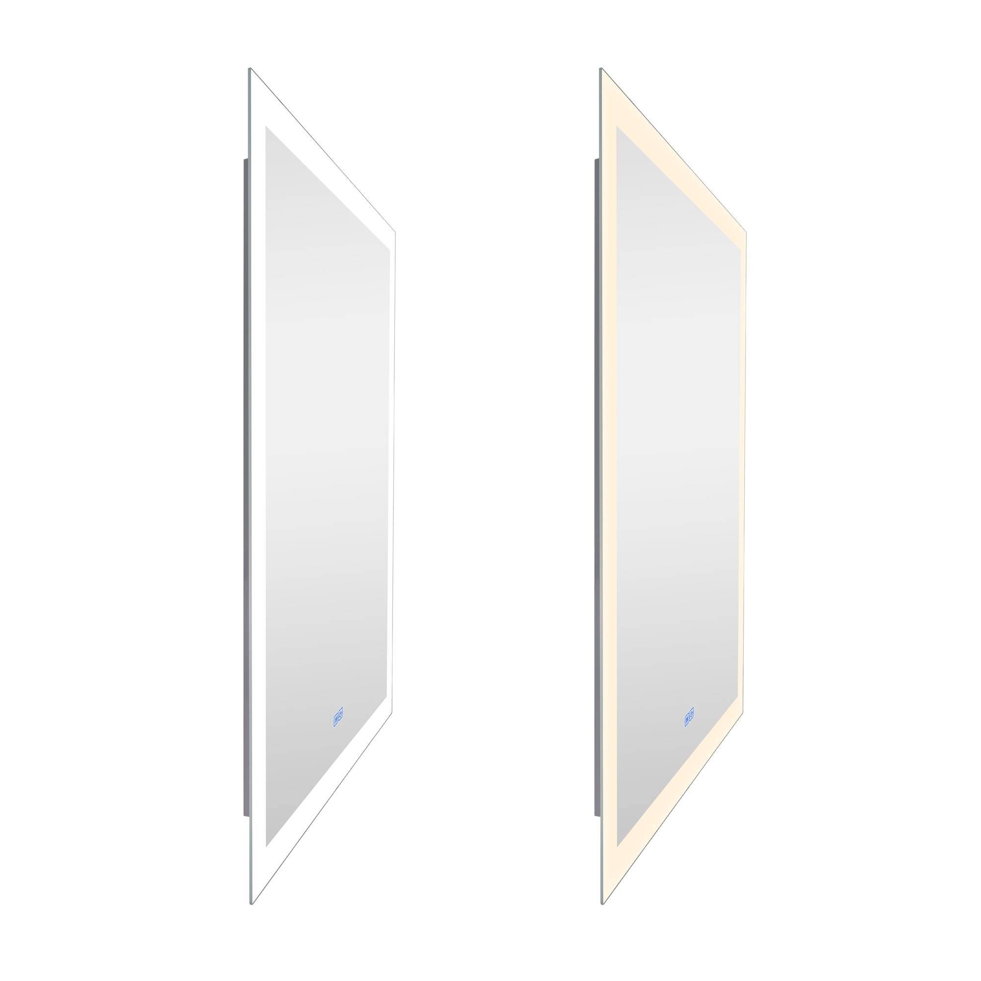 Left. CWI Lighting - Abigail Rectangle Matte White LED 30 in. Mirror From our Abigail Collection - White.