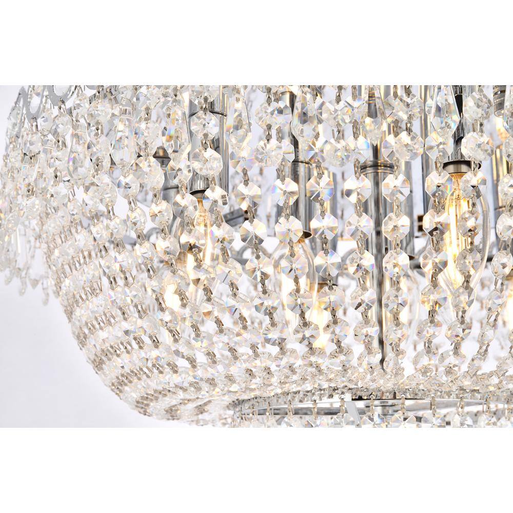 Alt View 2. Elegant Lighting - Century 9 light Chrome Flush Mount Clear Royal Cut Crystal - Chrome.