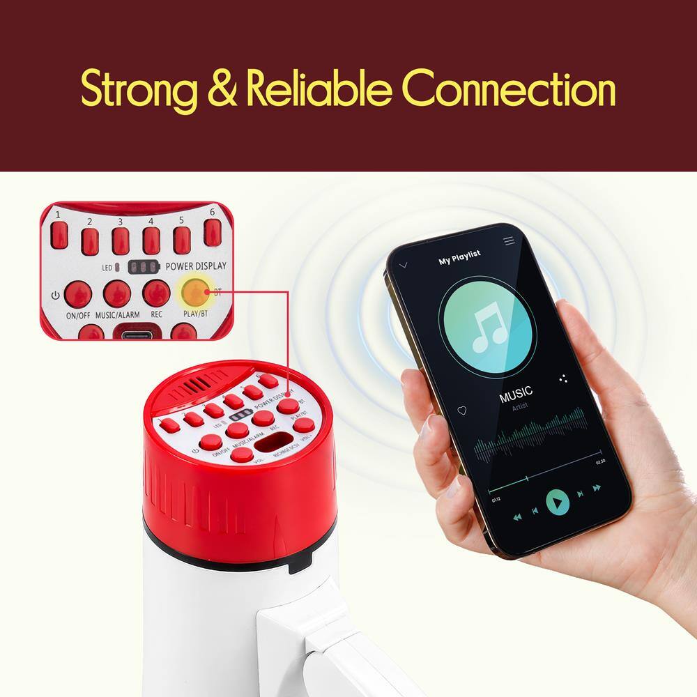 Strong & Reliable Connection

1 2 3 4 5 6

LID

POWER DISPLAY

ON/OFF MUSIC/ALARM REC PLAY/BT

My Playlist

MUSIC

Artist