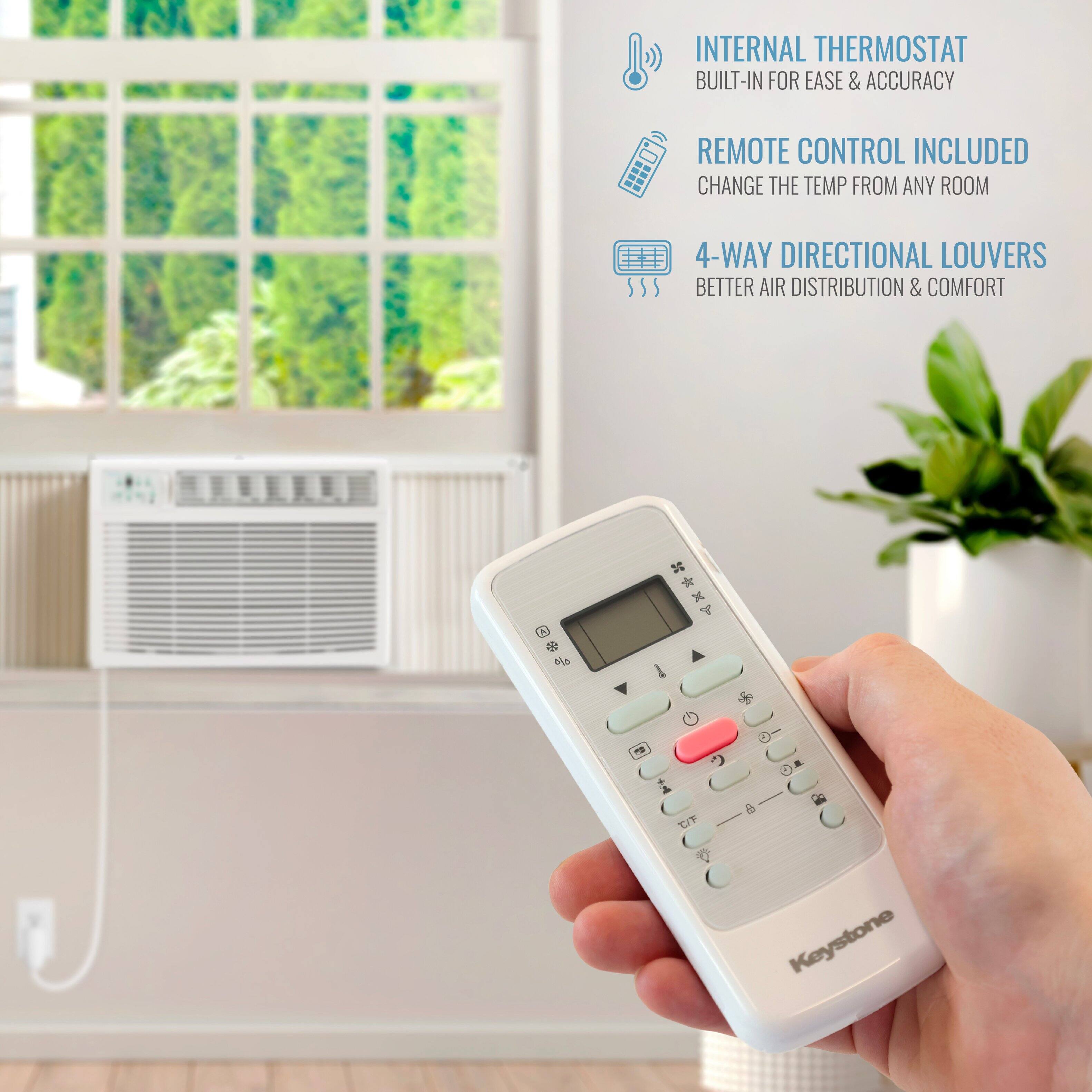 INTERNAL THERMOSTAT  
BUILT-IN FOR EASE & ACCURACY  

REMOTE CONTROL INCLUDED  
CHANGE THE TEMP FROM ANY ROOM  

4-WAY DIRECTIONAL LOUVERS  
BETTER AIR DISTRIBUTION & COMFORT  

Keystone
