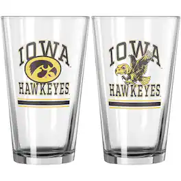 Logo Brands - Iowa Hawkeyes 16oz. Pint Glass Two Pack - Multicolor