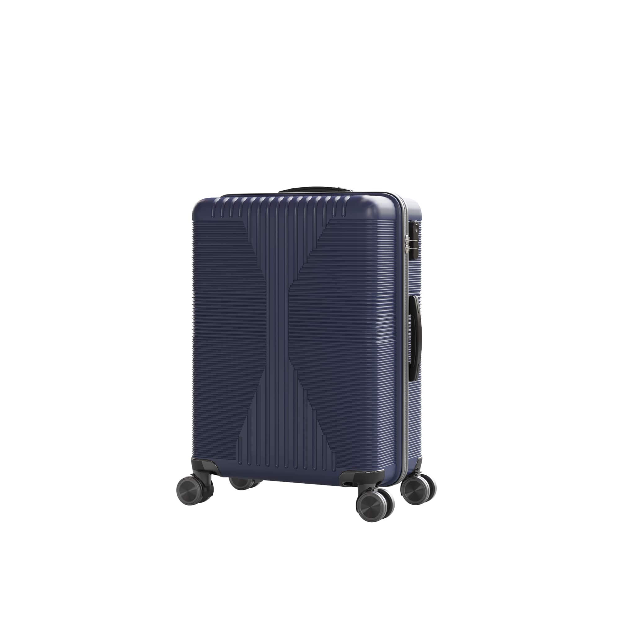 Front. Winado - 20" Hardshell Carry On Luggage with Spinner Wheels Lightweight PP Hardside Small Suitcase with Built-in Lock - Navy Blue.