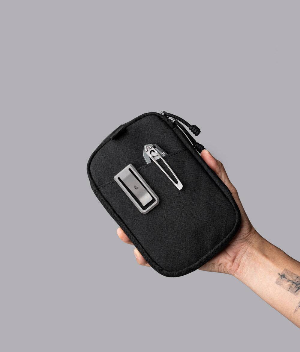 Alt View 8. ALPAKA - Admin Pouch Pro - Compact EDC Organizer with Modular Carry Options - Black Axogrid 300D.