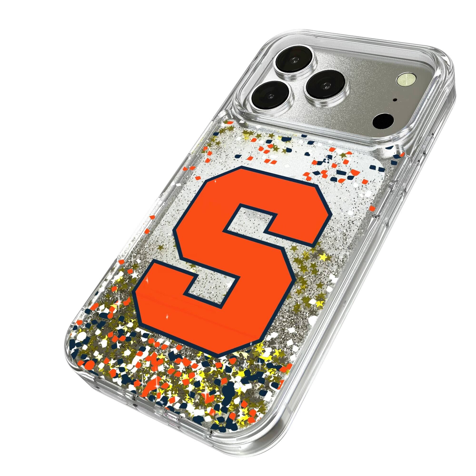 Alt View 1. Keyscaper - Syracuse Orange iPhone Glitter Confetti Design Case - 15 - Multicolor.